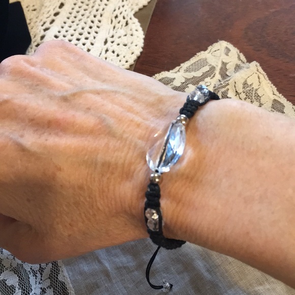 Handmade Crystal Beaded Adjustable Bracelet - Picture 1 of 7